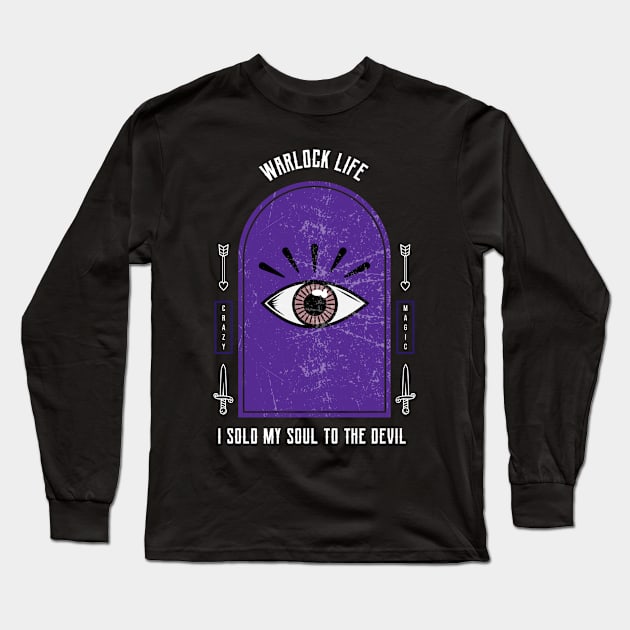 Warlock Life - Sold My Soul To The Devil Long Sleeve T-Shirt by Zainmo